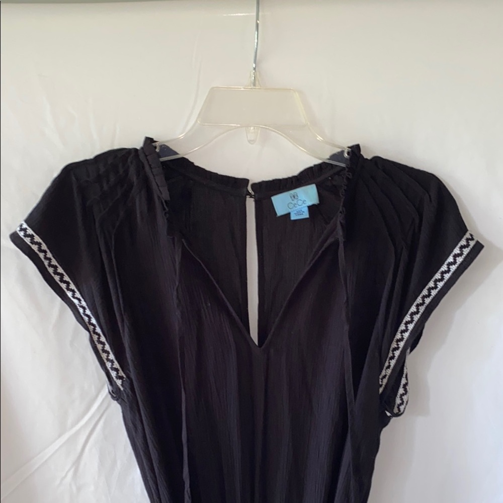 CeCe Black Jumpsuit with Waist Tie - Picture 5 of 12